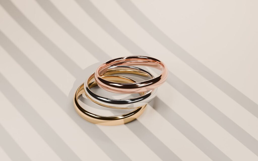 Argollas en oro amarillo, blanco y rosa